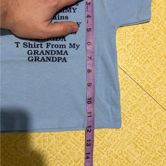 Vintage Powder Blue Short Sleeve Tee with Humorous Print - Picture 4 of 7
